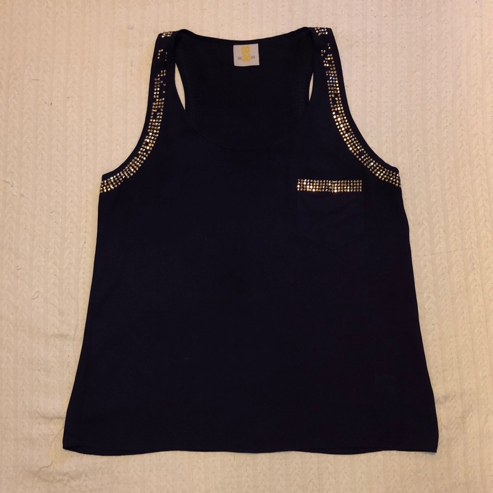 Gold Embellished Tank Top